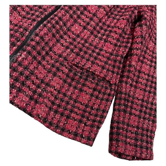 Vintage 90s Terry Ward Wool & Satin Plaid Designer Jacket - Womens 10 - Picture 4 of 4